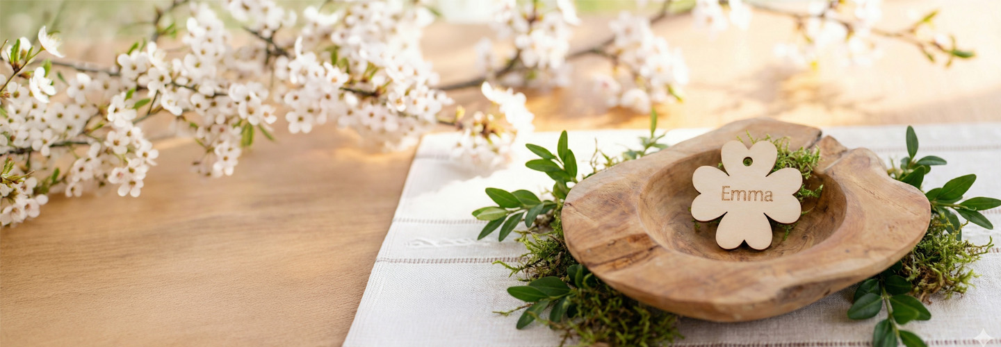 Holz Kleeblatt der Gedenkaktion zu Ostern