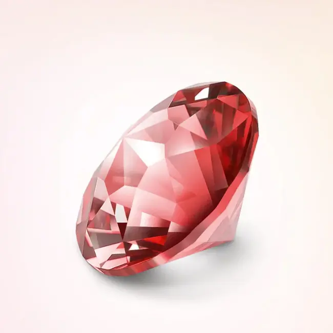 Ein roter Edelstein auf hellem Grund