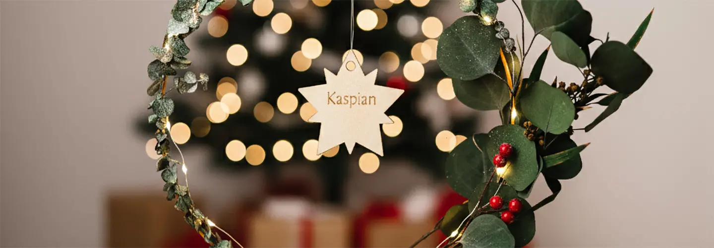 Holzstern mit Gravur zur Spendenaktion