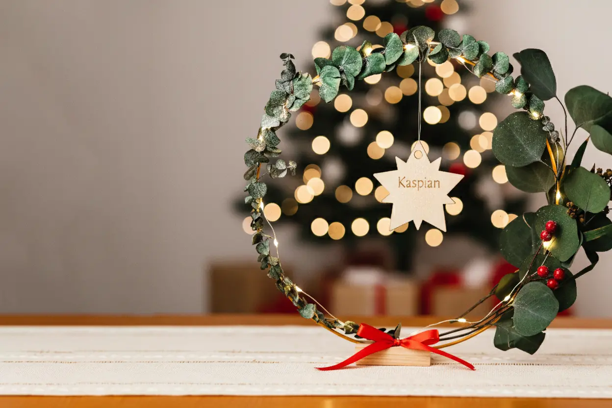 Holzstern mit Gravur zur Spendenaktion